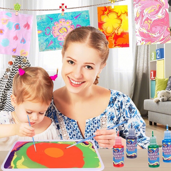 Water Marbling Creative Paint Art and Crafts Kit for Kids 8 Colors - Picture 7 of 7